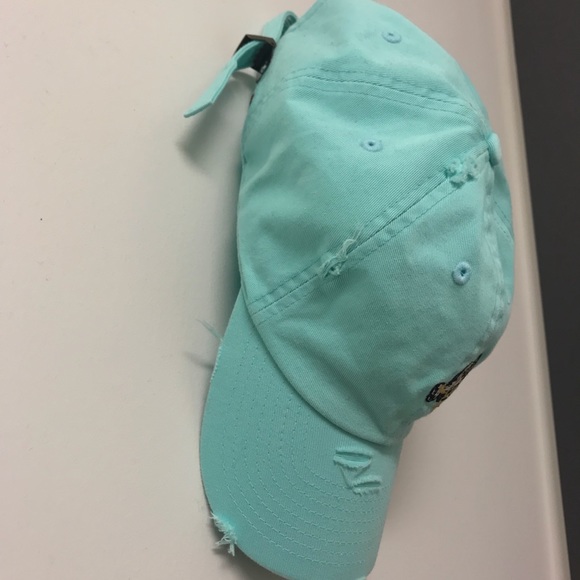 Stylish Mint Green distressed baseball cap - Picture 2 of 2